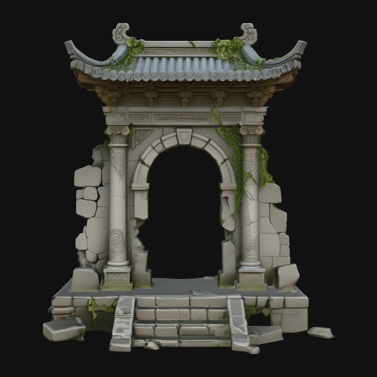 Ruined Stone Archway Model Design 1