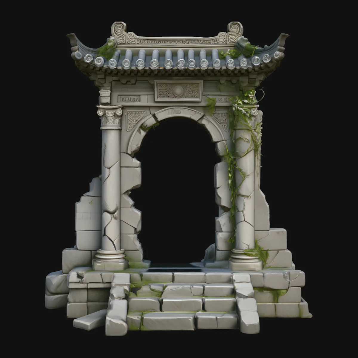 Ruined Stone Archway Model Design 2