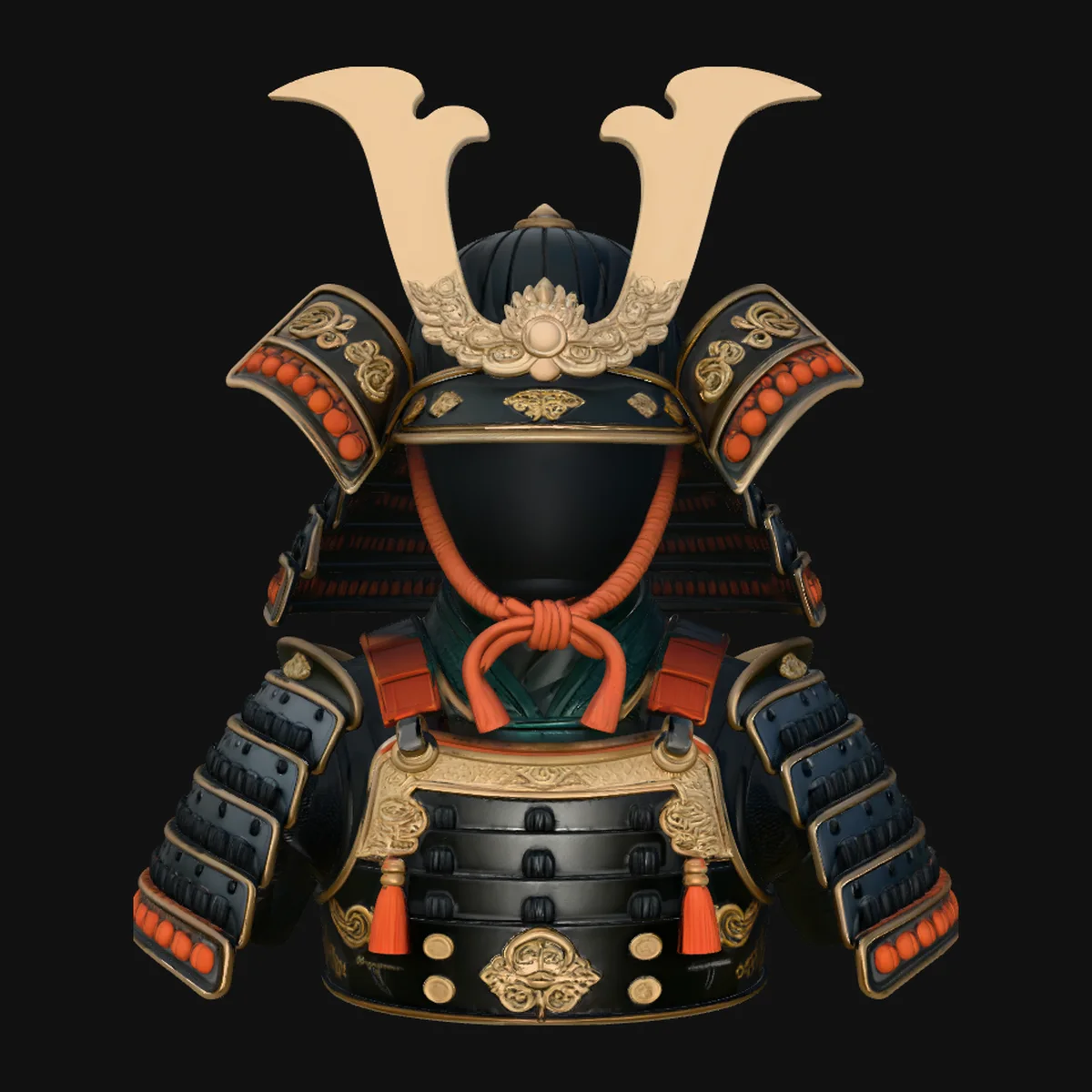 Samurai Armor Display Statue Design 3