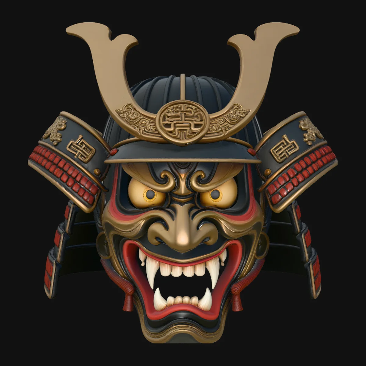 Samurai Demon Mask Helmet Design 1