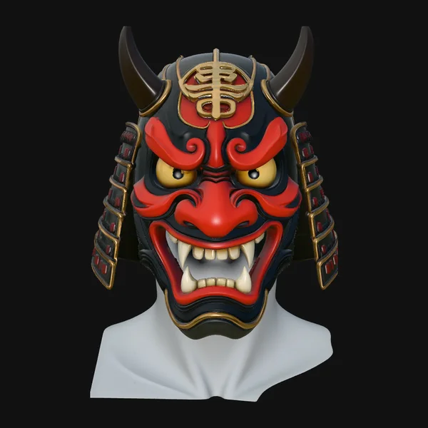 Samurai Demon Mask Helmet Design 2