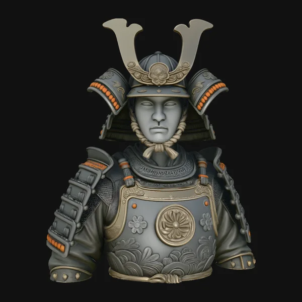Samurai Warrior Bust Statue Design 3