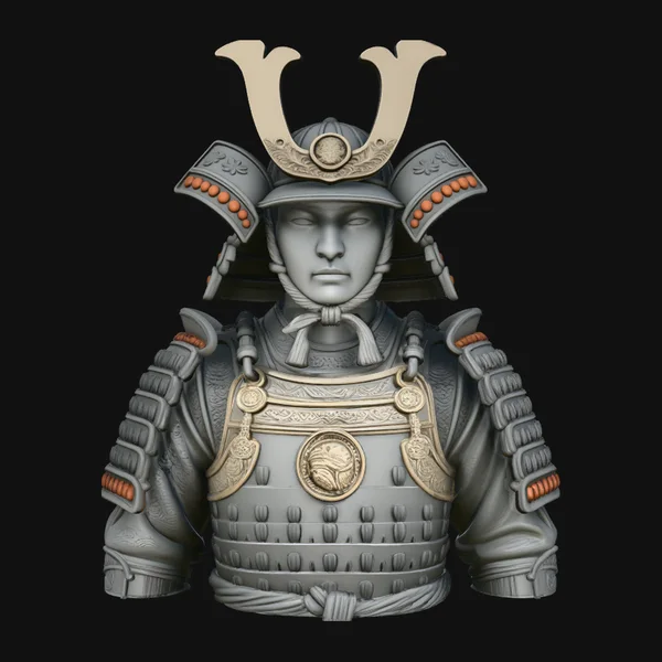 Samurai Warrior Bust Statue Design 4