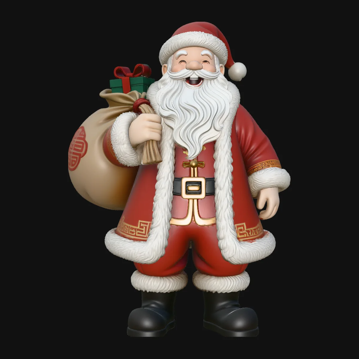 Santa Claus with Gift Sack Statue Design 1