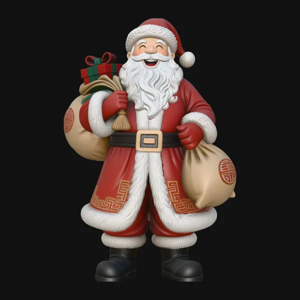Santa Claus with Gift Sack Statue Design 4