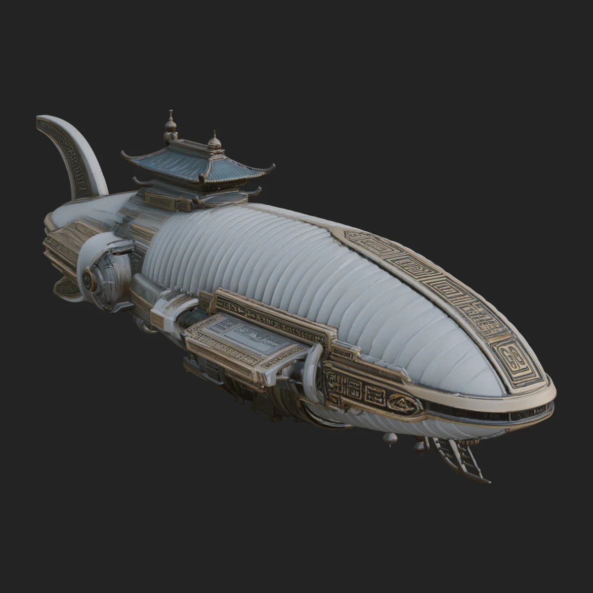 Sci Fi Airship Model Design 1