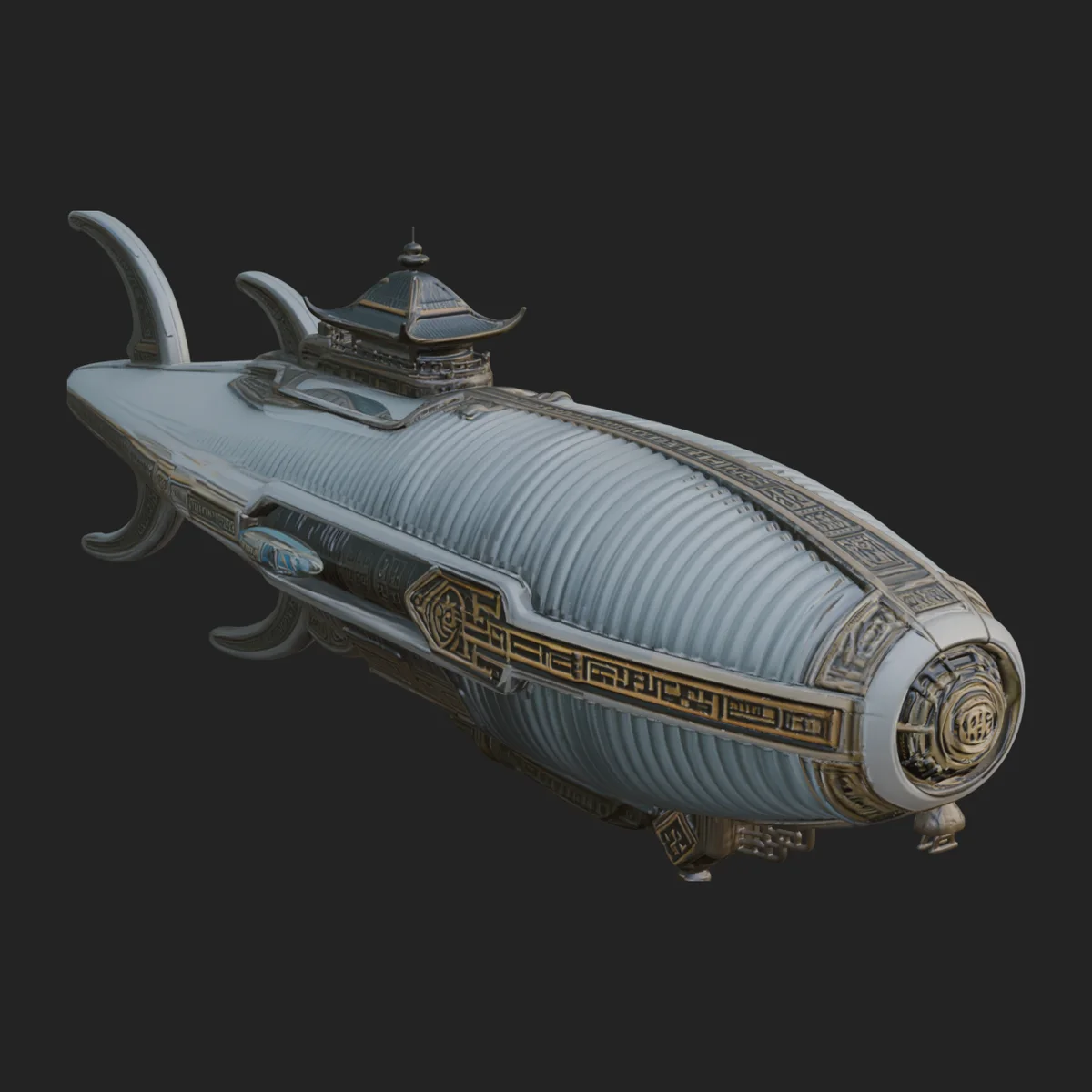Sci Fi Airship Model Design 2