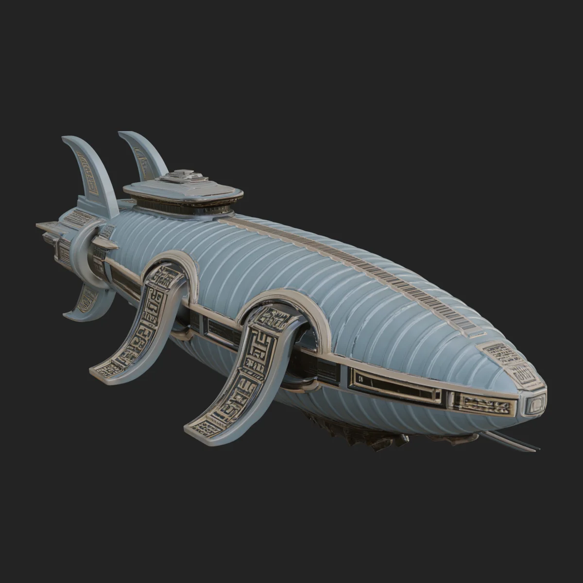Sci Fi Airship Model Design 3