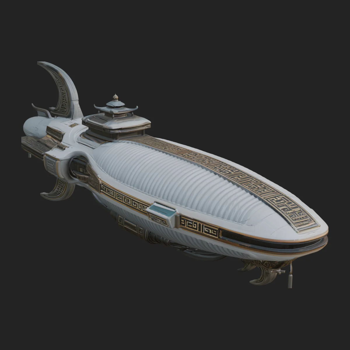 Sci Fi Airship Model Design 4
