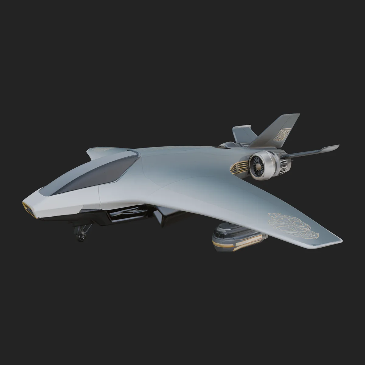 Sci Fi Fighter Craft Model Design 11