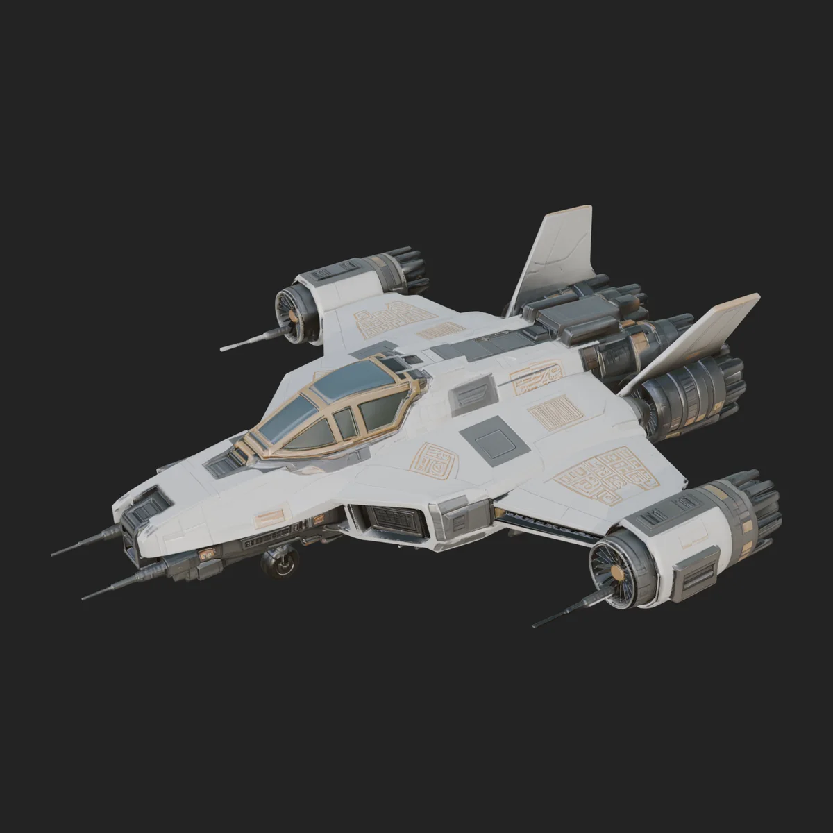 Sci Fi Fighter Craft Model Design 14