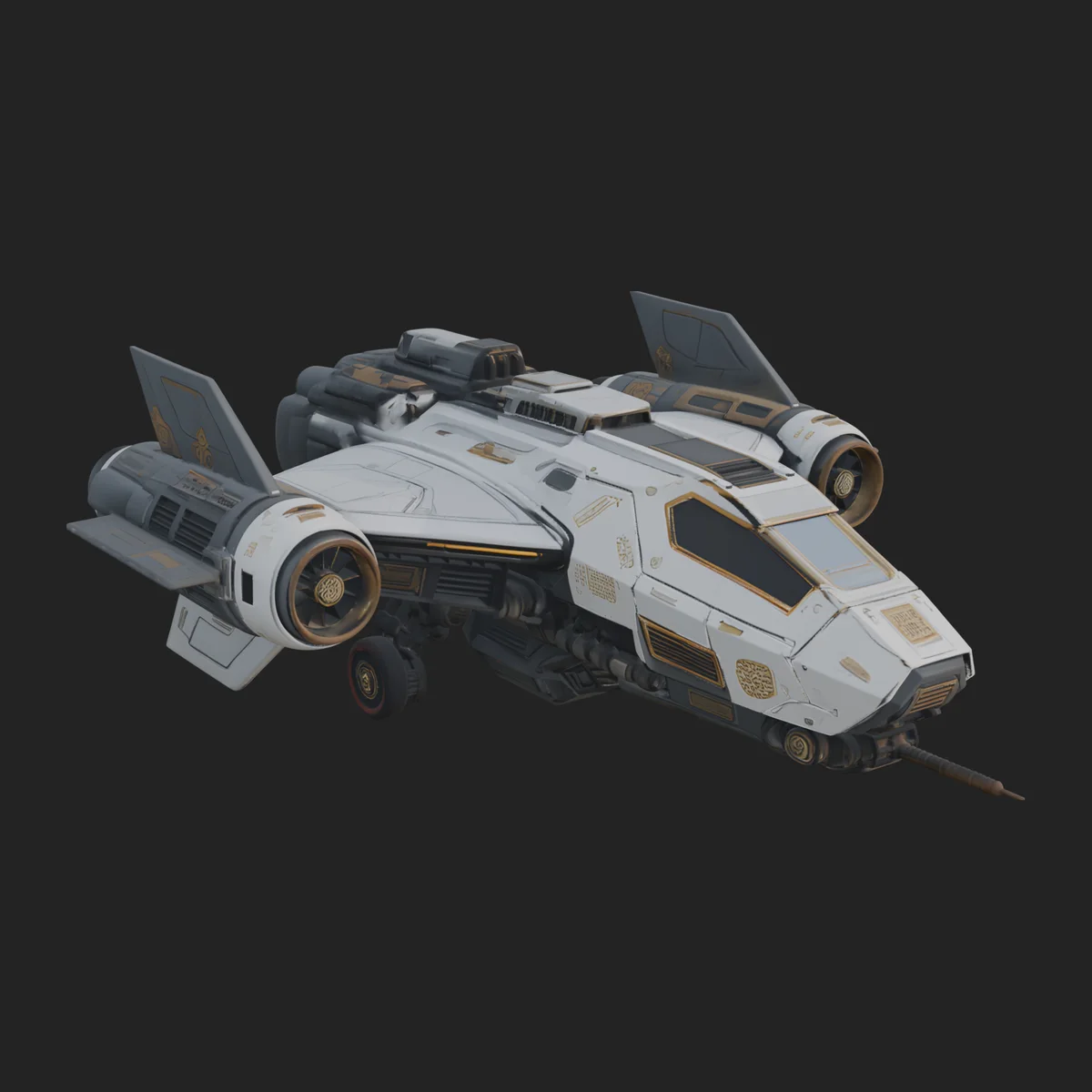 Sci Fi Fighter Craft Model Design 17
