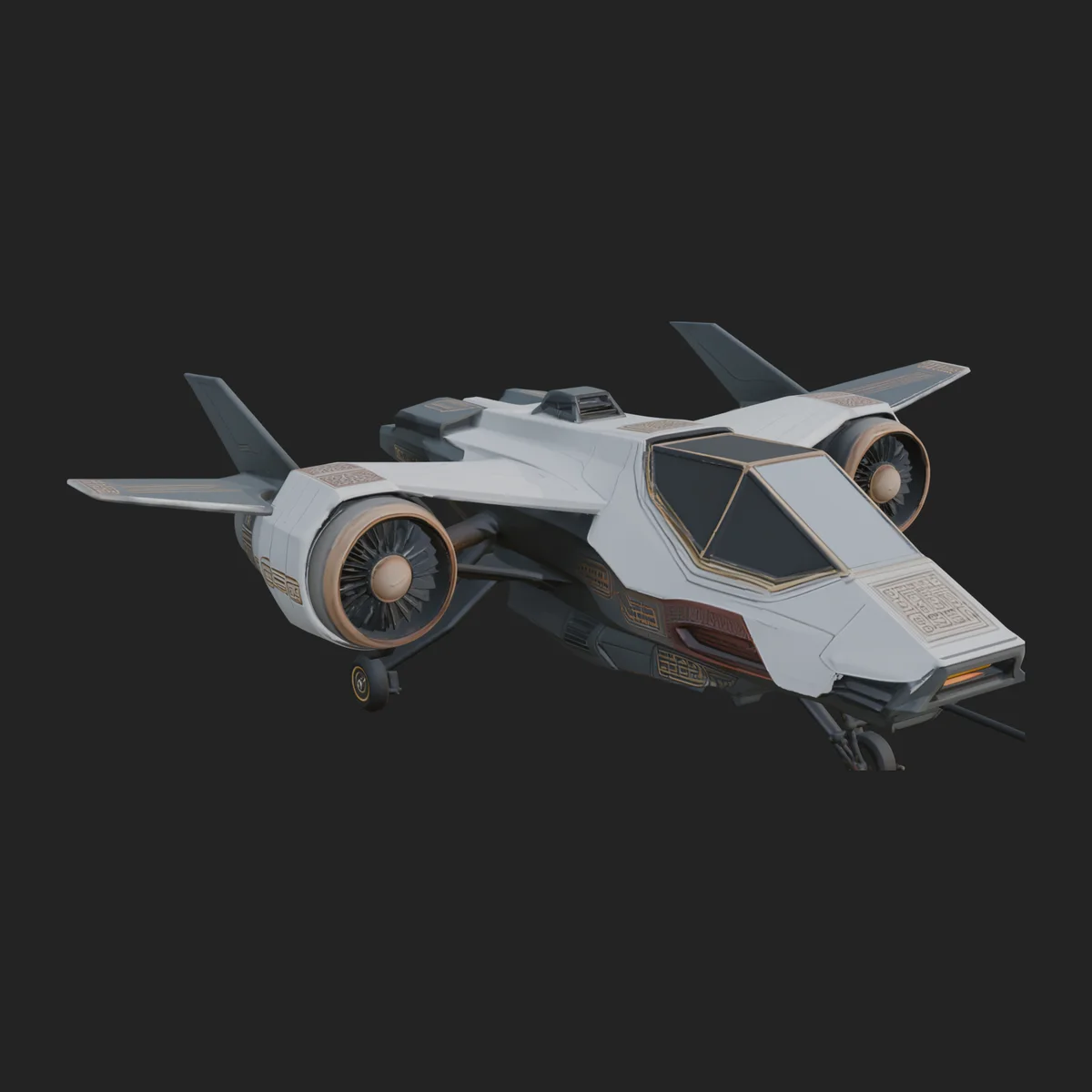 Sci Fi Fighter Craft Model Design 18