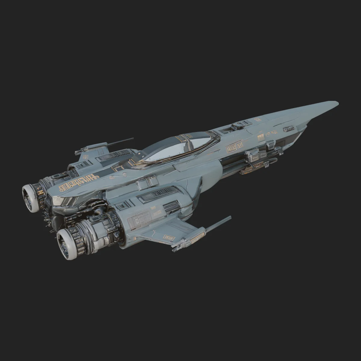 Sci Fi Fighter Craft Model Design 20