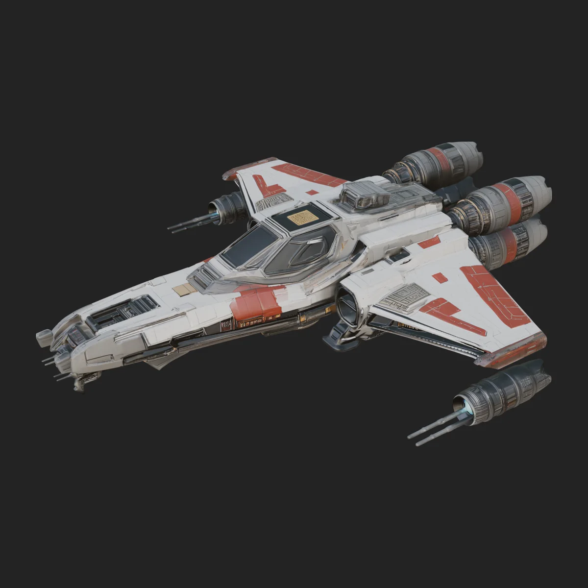 Sci Fi Fighter Craft Model Design 23