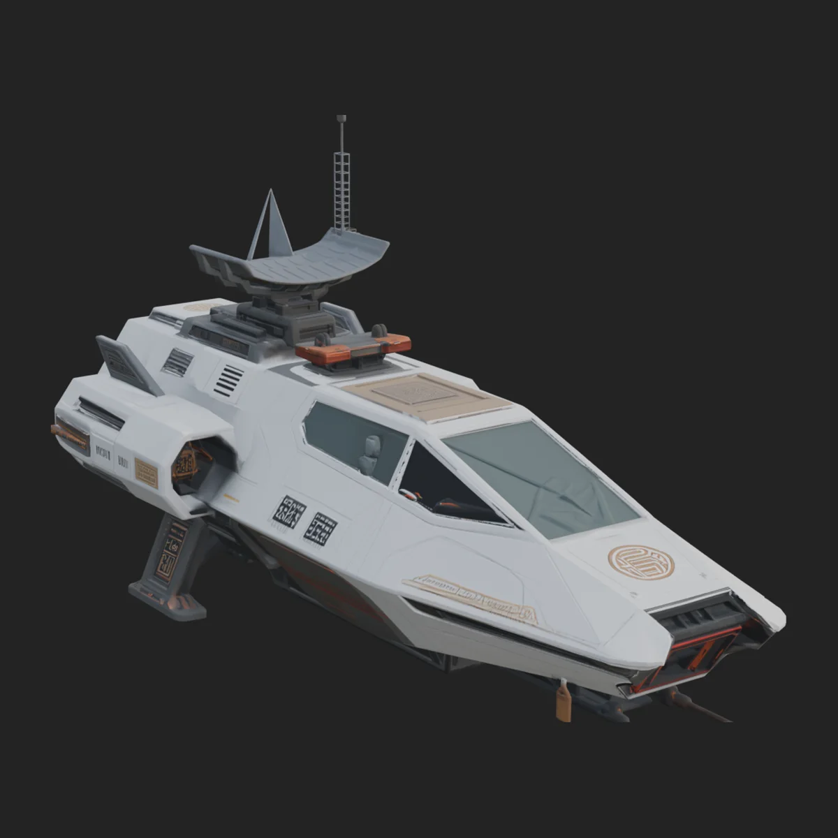 Sci Fi Patrol Boat Model Design 1