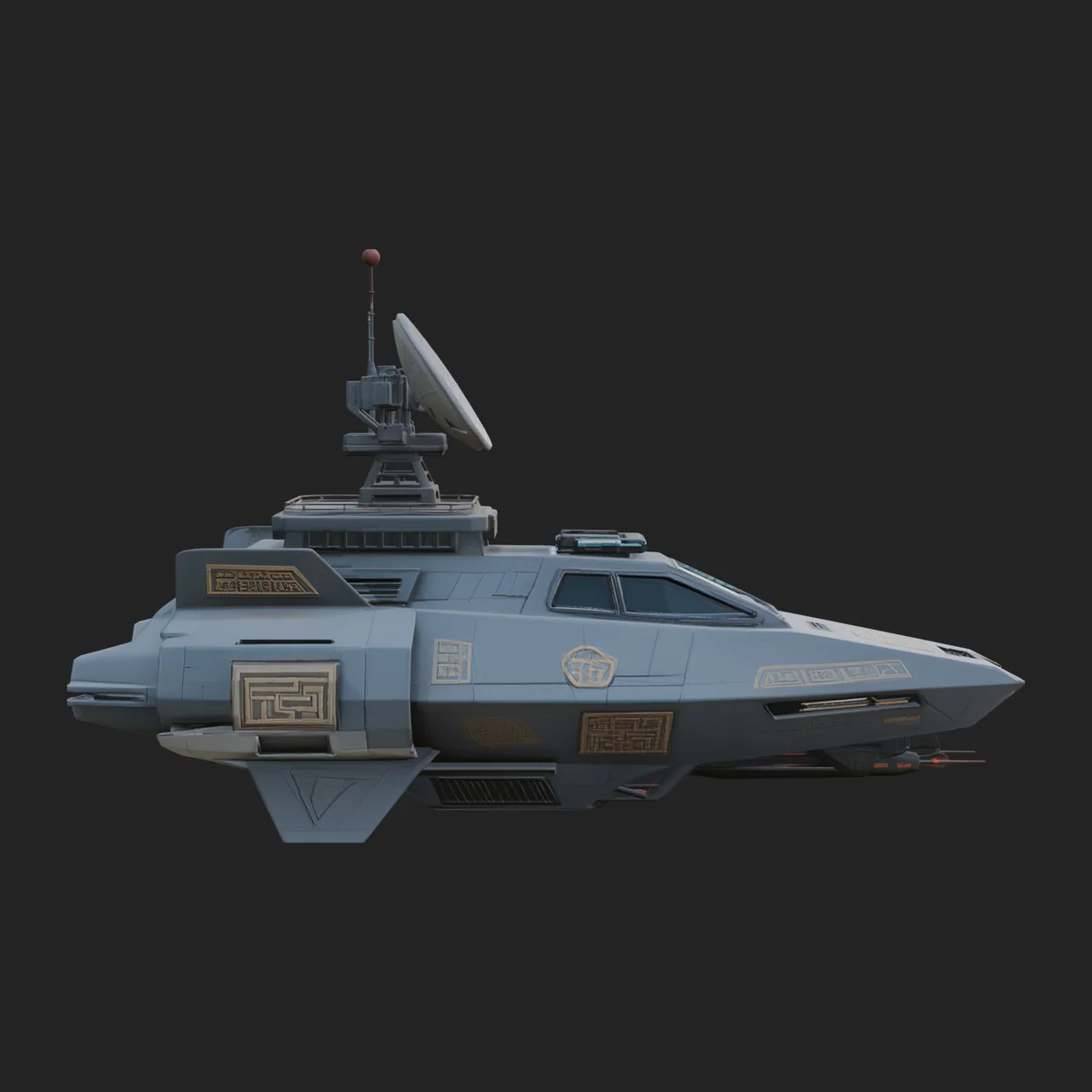 Sci Fi Patrol Boat Model Design 2