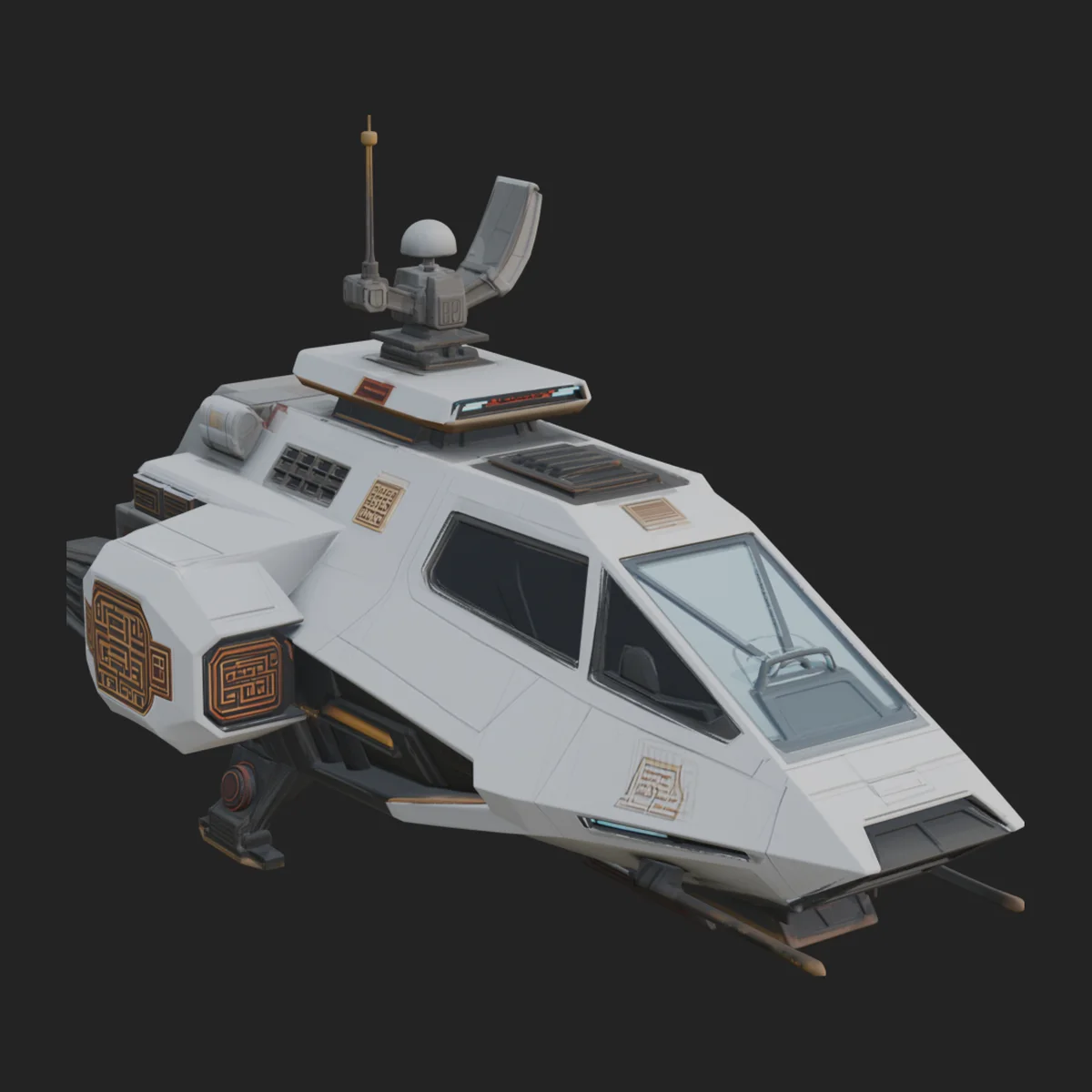 Sci Fi Patrol Boat Model Design 3