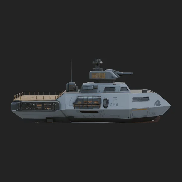 Sci Fi Patrol Boat Model Design 5
