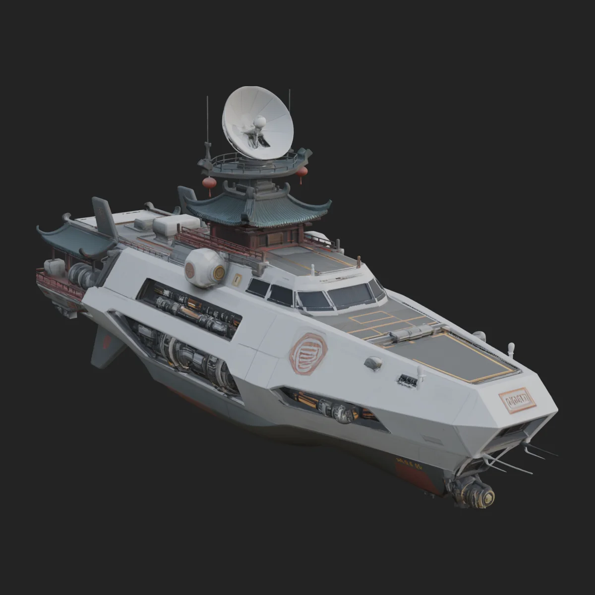 Sci Fi Patrol Boat Model Design 6