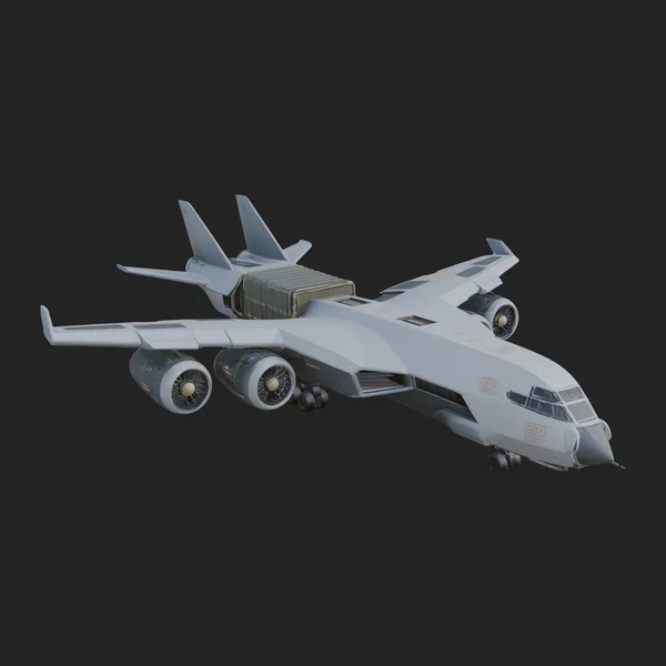 Sci Fi Transport Plane Model Design 1