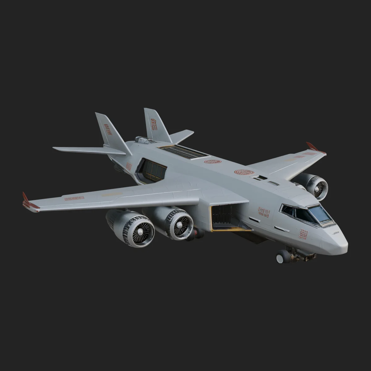 Sci Fi Transport Plane Model Design 2