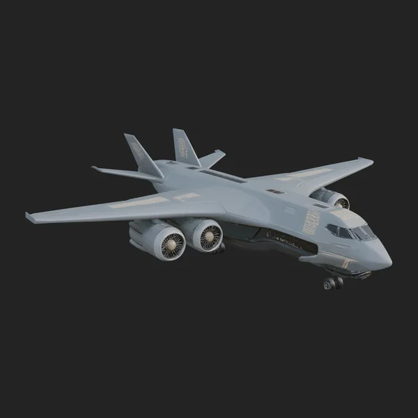 Sci Fi Transport Plane Model Design 3
