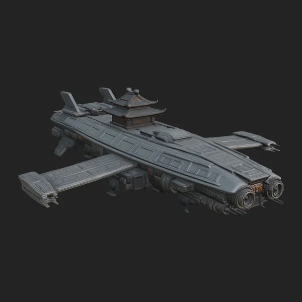 Sci Fi Transport Plane Model Design 5