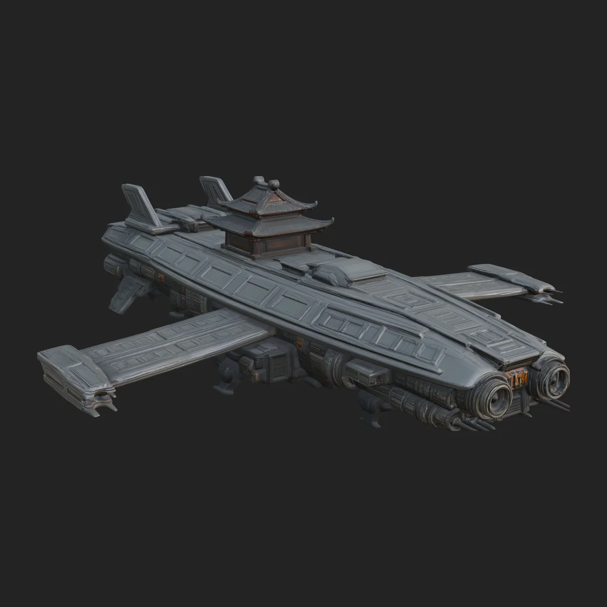 Sci Fi Transport Plane Model Design 5