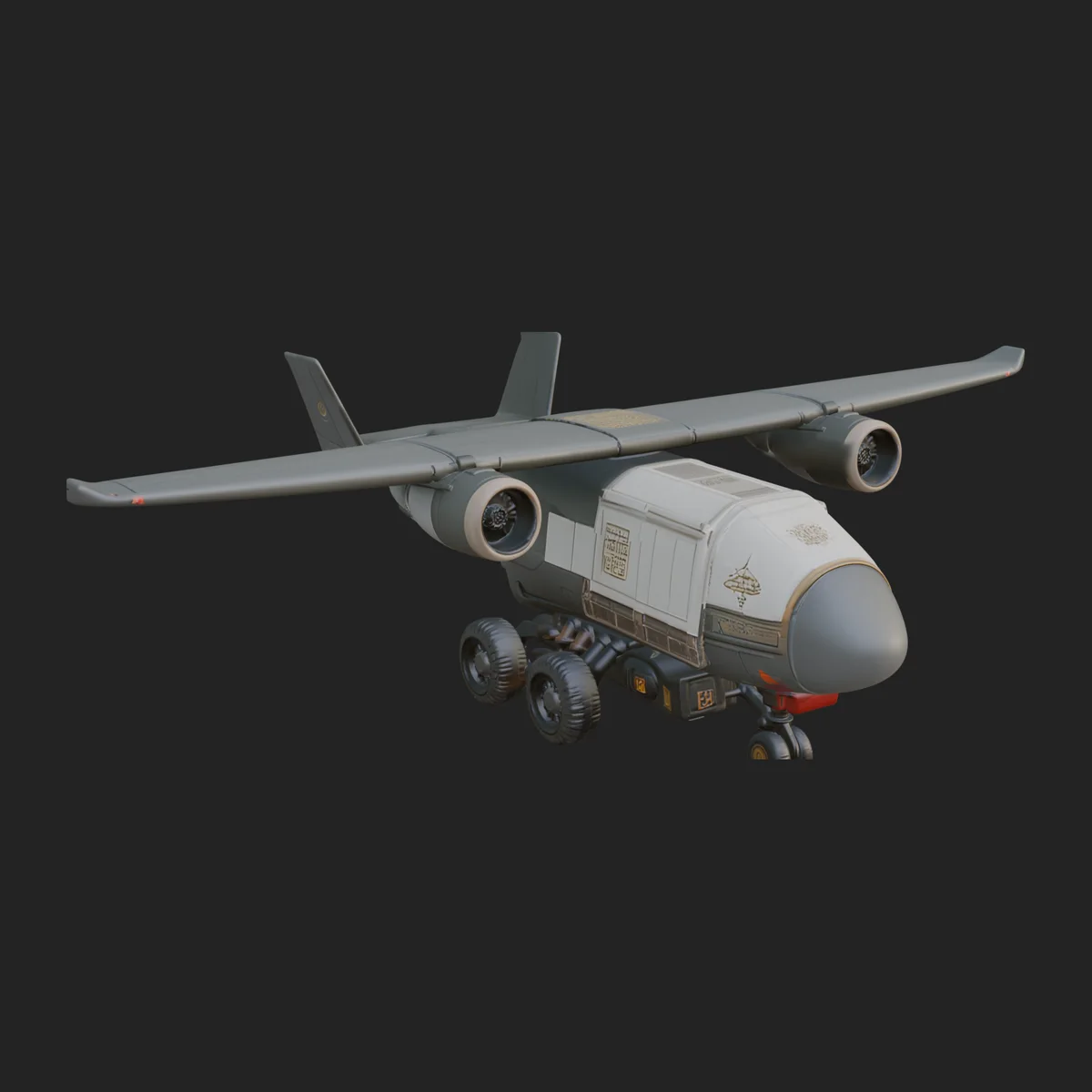 Sci Fi Transport Plane Model Design 6