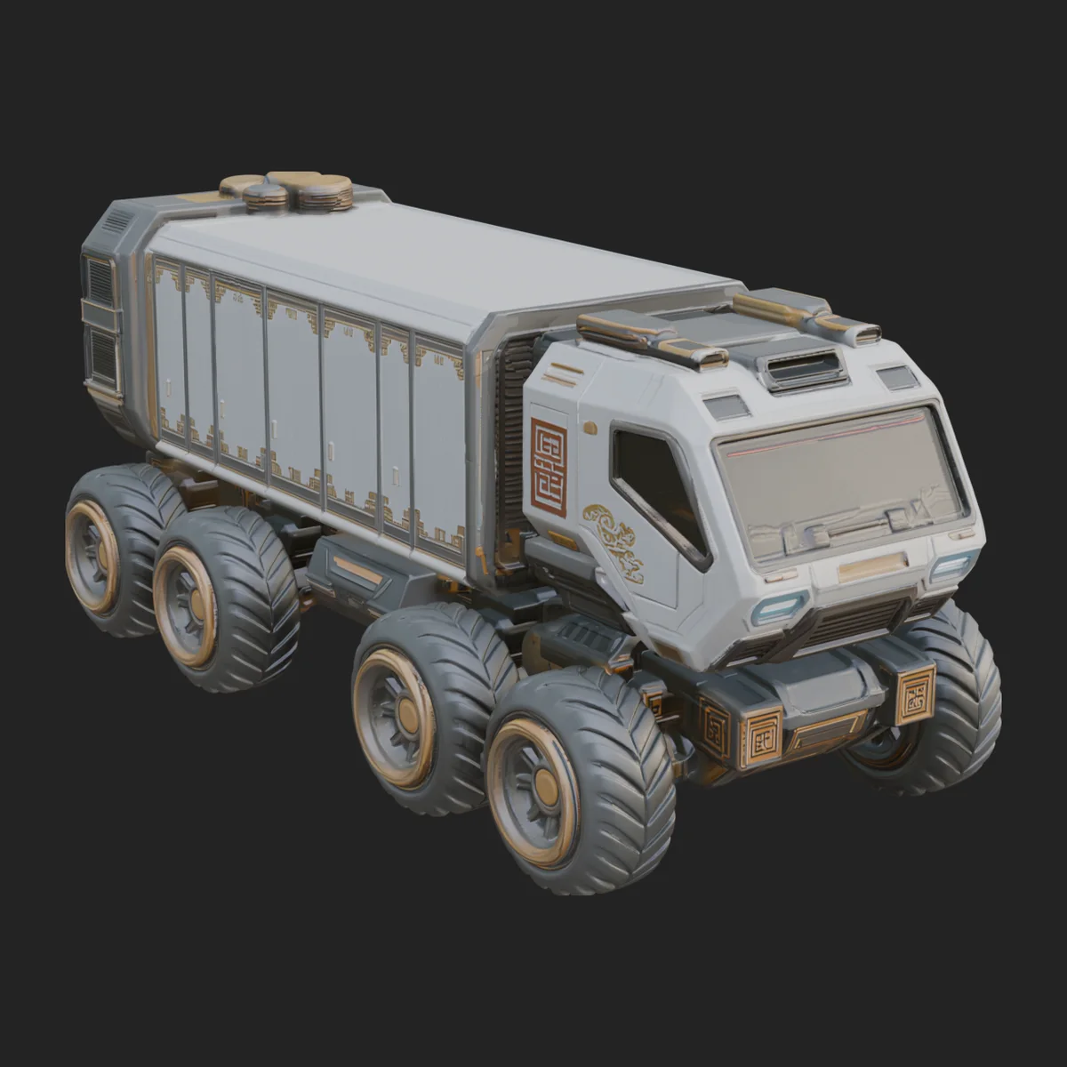 Sci Fi Transport Truck Model Design 3