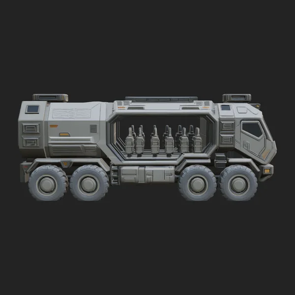 Sci Fi Transport Truck Model Design 4