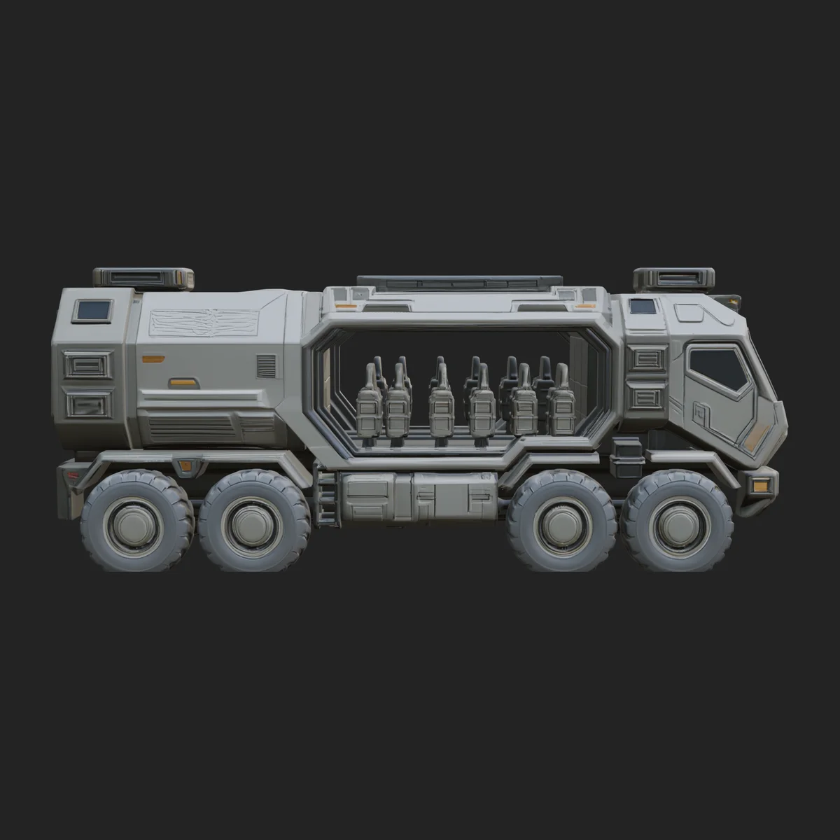 Sci Fi Transport Truck Model Design 4