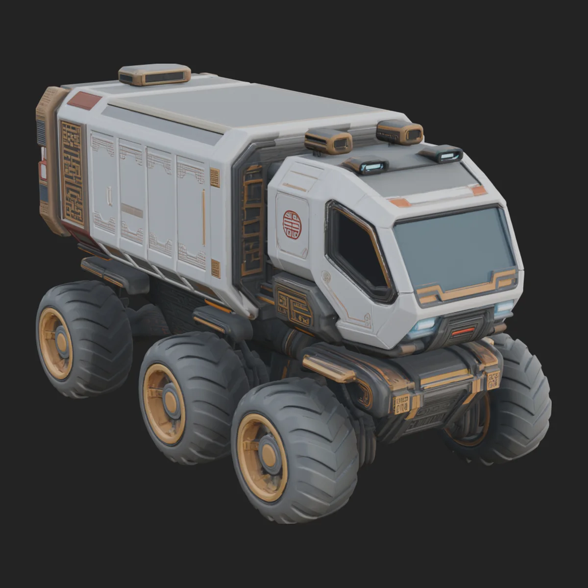Sci Fi Transport Truck Model Design 5