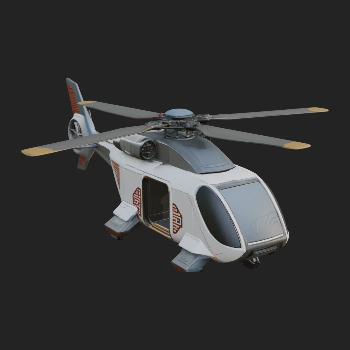 Sci Fi VTOL Craft Model Design 1