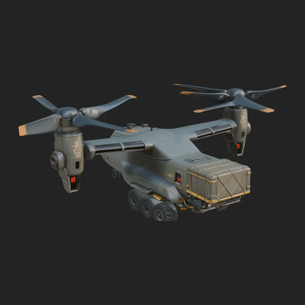 Sci Fi VTOL Craft Model Design 11