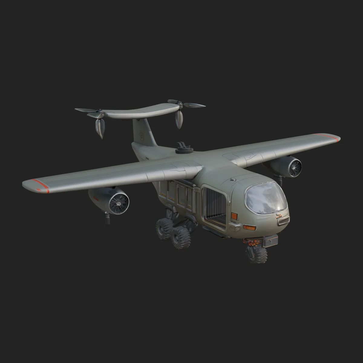 Sci Fi VTOL Craft Model Design 12