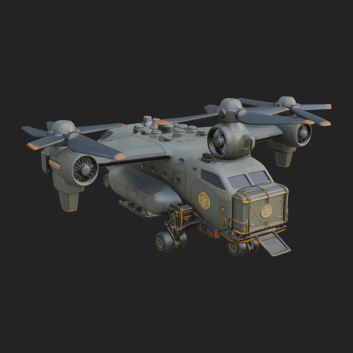 Sci Fi VTOL Craft Model Design 13