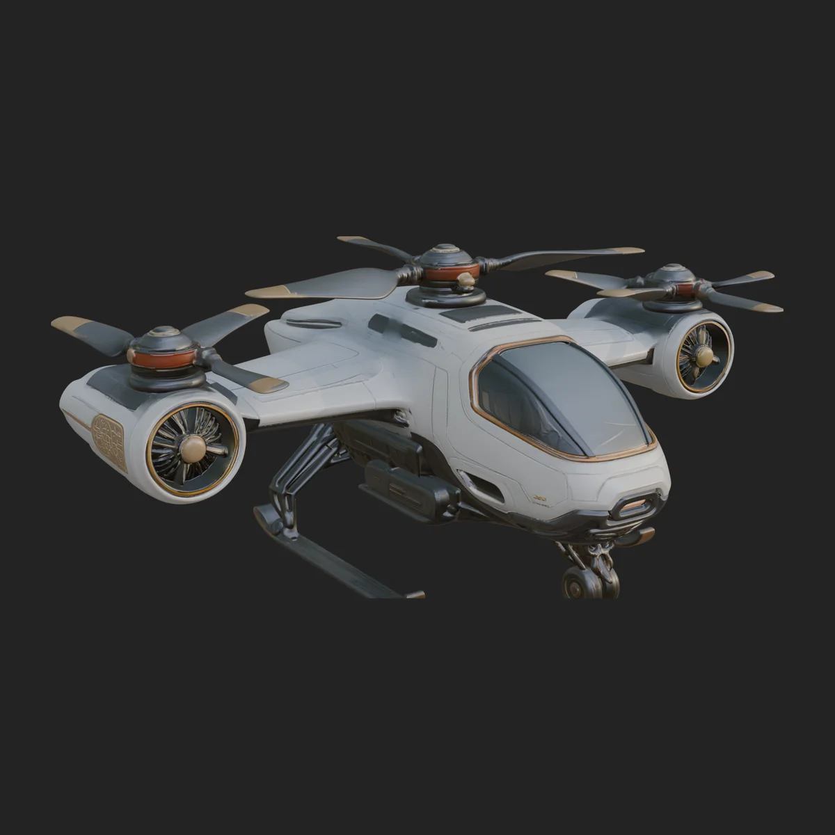 Sci Fi VTOL Craft Model Design 15