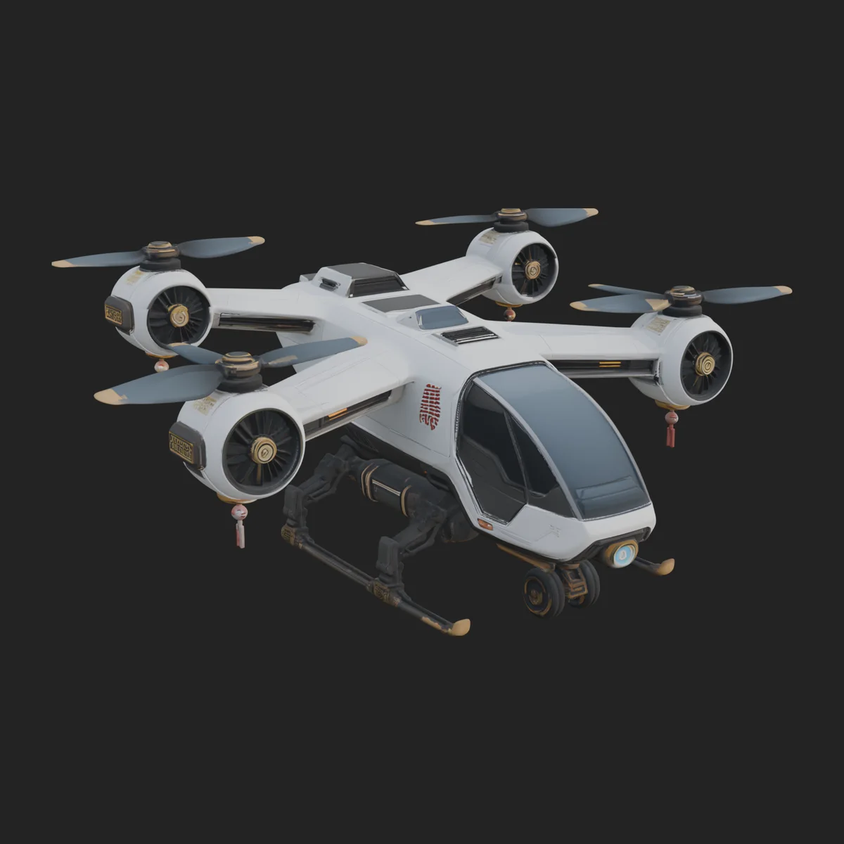 Sci Fi VTOL Craft Model Design 16