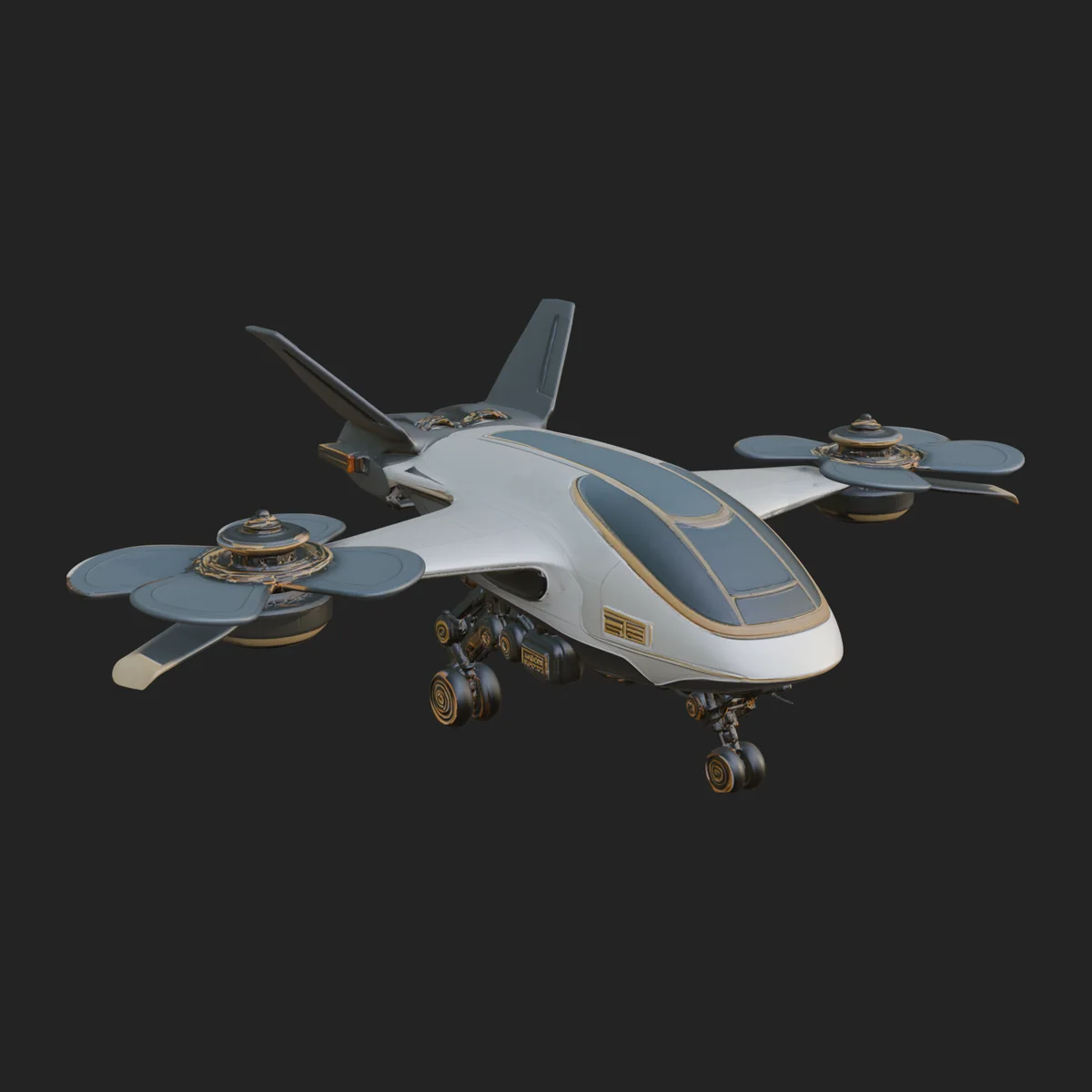 Sci Fi VTOL Craft Model Design 17