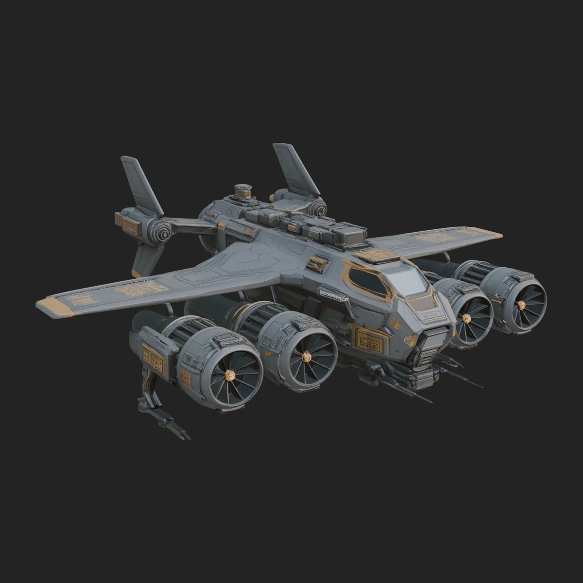 Sci Fi VTOL Craft Model Design 18