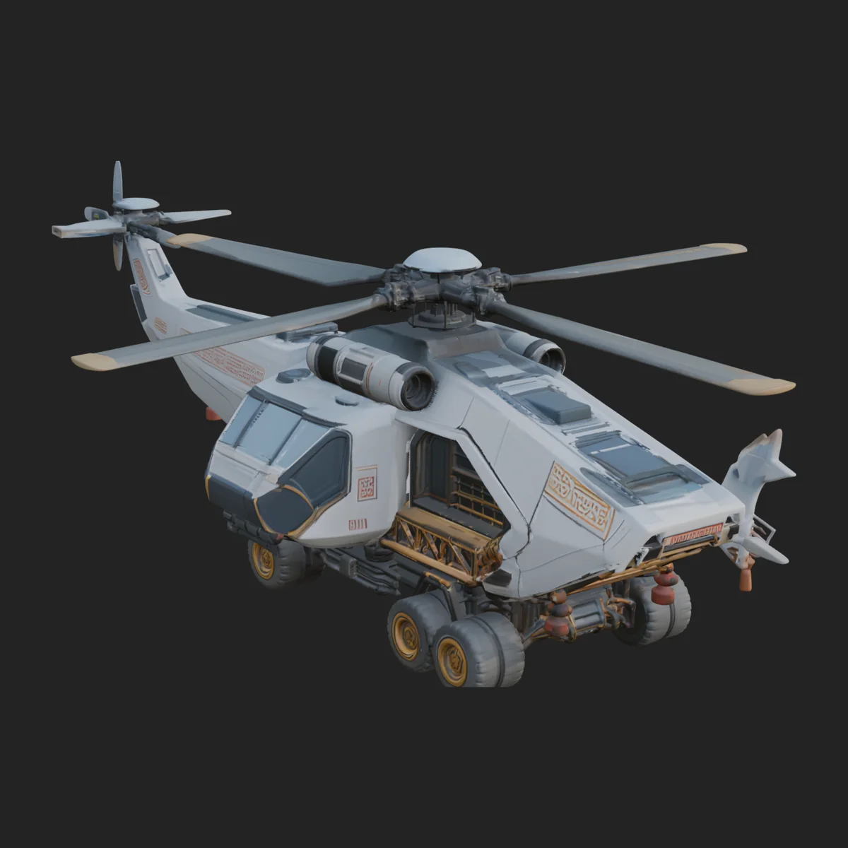 Sci Fi VTOL Craft Model Design 2