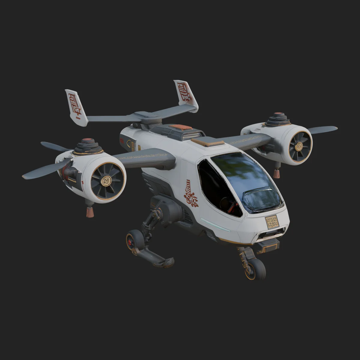 Sci Fi VTOL Craft Model Design 26