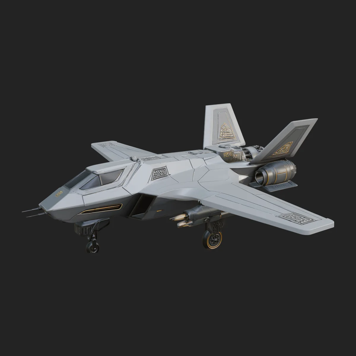 Sci Fi VTOL Craft Model Design 28