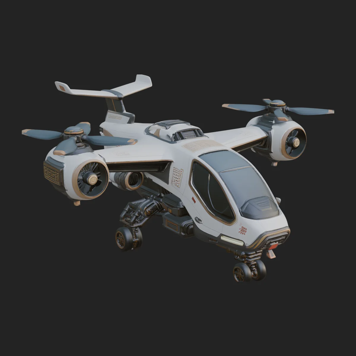 Sci Fi VTOL Craft Model Design 29