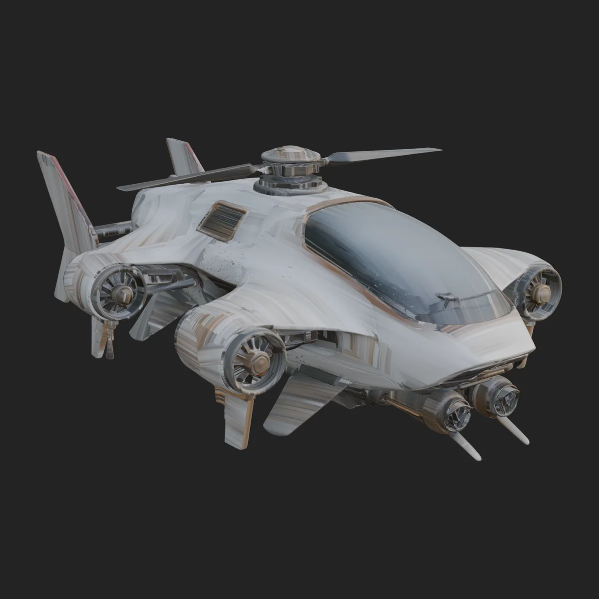 Sci Fi VTOL Craft Model Design 3