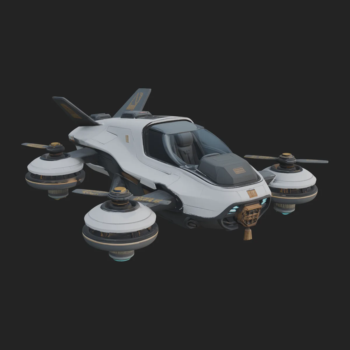 Sci Fi VTOL Craft Model Design 33