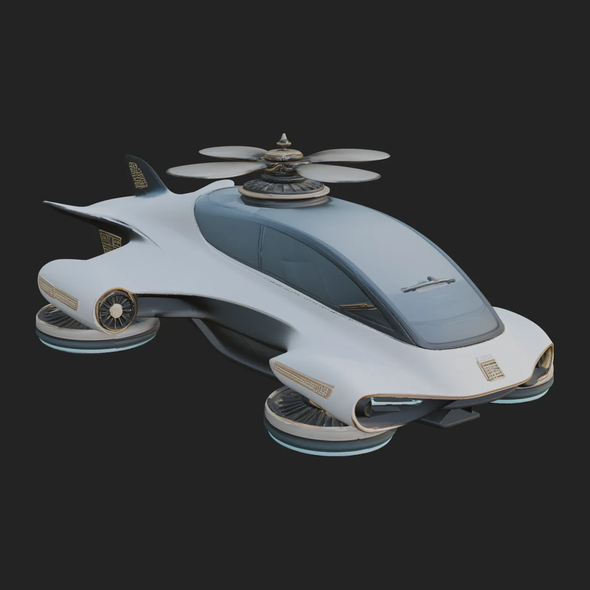 Sci Fi VTOL Craft Model Design 37