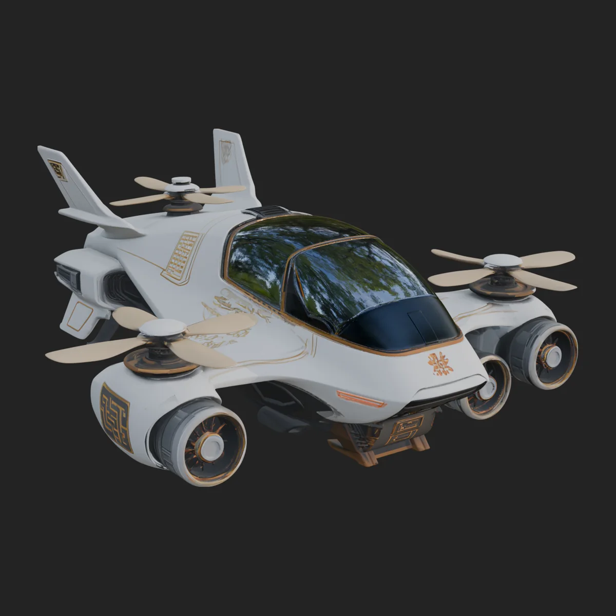 Sci Fi VTOL Craft Model Design 38